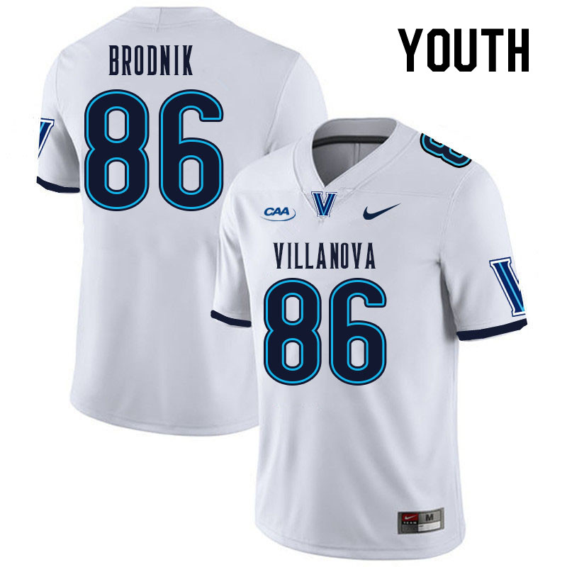 Youth #86 Sean Brodnik Villanova Wildcats College Football Jerseys Stitched Sale-White